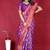 Purple banarasi silk blend saree with copper zari weave