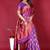 Purple banarasi silk blend saree with copper zari weave