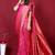 Rani pink banarasi silk blend saree with copper zari weave