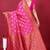 Rani pink banarasi silk blend saree with copper zari weave