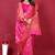 Rani pink banarasi silk blend saree with copper zari weave