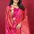 Rani pink banarasi silk blend saree with copper zari weave