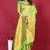 Parrot green banarasi silk blend saree with copper zari weave