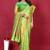 Parrot green banarasi silk blend saree with copper zari weave