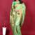 Mint green banarasi silk blend saree with copper zari weave