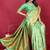 Mint green banarasi silk blend saree with copper zari weave