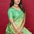 Mint green banarasi silk blend saree with copper zari weave
