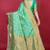 Emerald green banarasi silk blend saree with copper zari weave