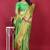 Leaf green banarasi silk blend saree with copper zari weave