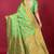 Leaf green banarasi silk blend saree with copper zari weave