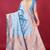 Light blue banarasi silk blend saree with copper zari weave