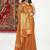 Rust banarasi silk blend saree with zari buta weaving