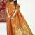 Rust banarasi silk blend saree with zari buta weaving