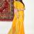 Mustard yellow banarasi silk blend saree with zari buta weaving