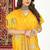 Mustard yellow banarasi silk blend saree with zari buta weaving
