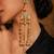 Gold Plated Kashmiri Long Jhumka Earrings with Pearl Beads
