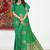 Green banarasi silk blend saree with zari buta weaving