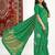 Green banarasi silk blend saree with zari buta weaving