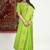 Lime green banarasi silk blend saree with zari buta weaving