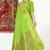 Lime green banarasi silk blend saree with zari buta weaving