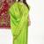 Lime green banarasi silk blend saree with zari buta weaving