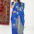 Royal blue banarasi silk blend saree with zari buta weaving