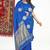 Royal blue banarasi silk blend saree with zari buta weaving