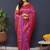 Violet kanjeevaram silk blend saree with copper zari floral weaving