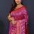 Violet kanjeevaram silk blend saree with copper zari floral weaving