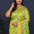 Lime green kanjeevaram silk blend saree with copper zari floral weaving