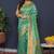 Sea green kanjeevaram silk blend saree with copper zari floral weaving