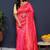 Rani pink kanjeevaram silk blend saree with copper zari floral weaving