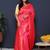 Rani pink kanjeevaram silk blend saree with copper zari floral weaving