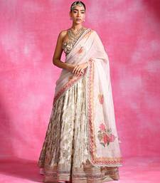 Ivory Embroidered Georgette Organza Lehenga Set
