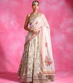 Ivory Embroidered Georgette Organza Lehenga Set