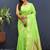 Lime green banarasi silk blend saree with zari buta & rich pallu