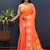 Peach pink banarasi silk blend saree with zari buta & rich pallu