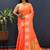 Peach pink banarasi silk blend saree with zari buta & rich pallu