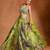 Lime Green Floral Printed Organza Lehenga Set
