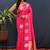 Rani pink banarasi silk blend saree with zari buta & rich pallu