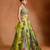 Lime Green Floral Printed Organza Lehenga Set