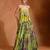 Lime Green Floral Printed Organza Lehenga Set