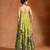 Lime Green Floral Printed Organza Lehenga Set