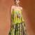 Lime Green Floral Printed Organza Lehenga Set