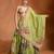 Lime Green Floral Printed Organza Lehenga Set