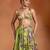 Lime Green Floral Printed Organza Lehenga Set