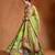 Lime Green Floral Printed Organza Lehenga Set