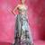 Ice Blue Floral Printed Organza Crepe Lehenga Set