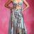 Ice Blue Floral Printed Organza Crepe Lehenga Set