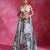 Ice Blue Floral Printed Organza Crepe Lehenga Set